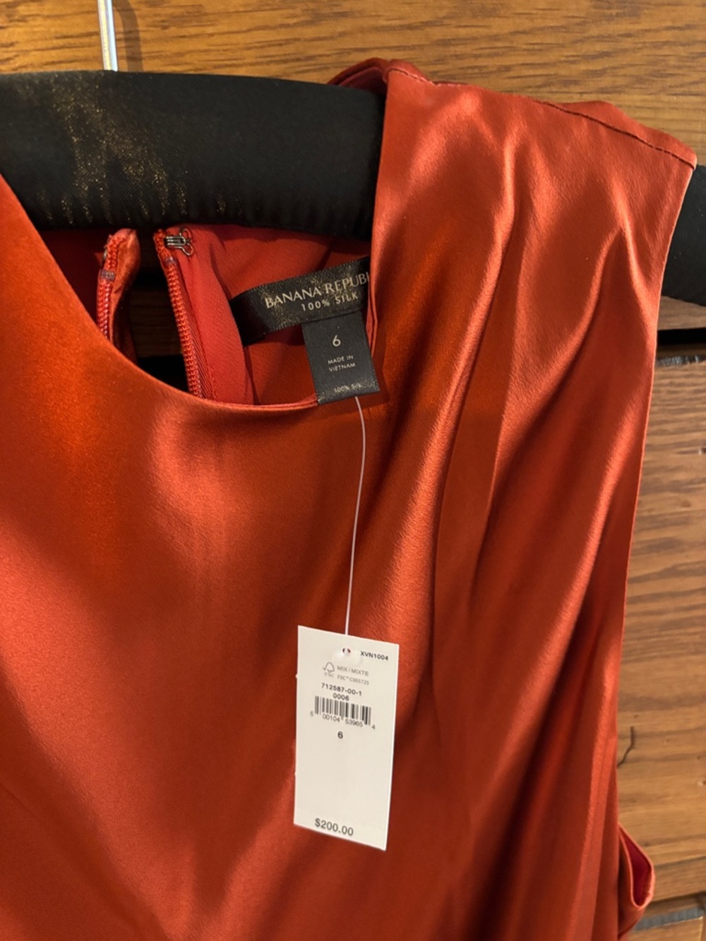 Banana Republic Satin Sleeveless Midi Dress in Burnt Orange - Picture 3 of 5
